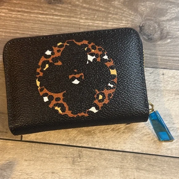 Brown and Black anima print Monogram coin Wallet - Picture 2 of 3